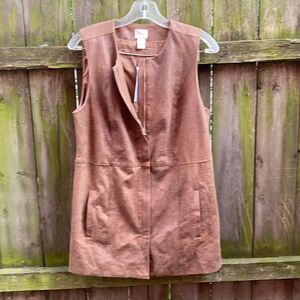 Chico’s Faux suede vest sz. L NWT
